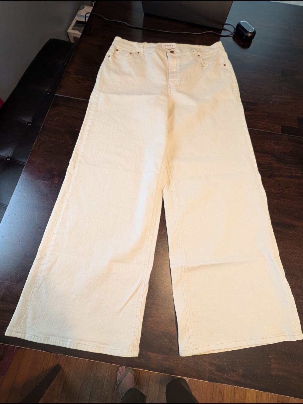 Boden Wide-Leg Jeans in Cream, Women's 32